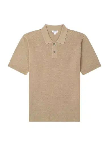 Sunspel Honeycomb-Knit Linen and Silk-Blend Polo Shirt - Men | Thumbnail 1 Sunspel Honeycomb-Knit Linen and Silk-Blend Polo Shirt - Men | Thumbnail 1
