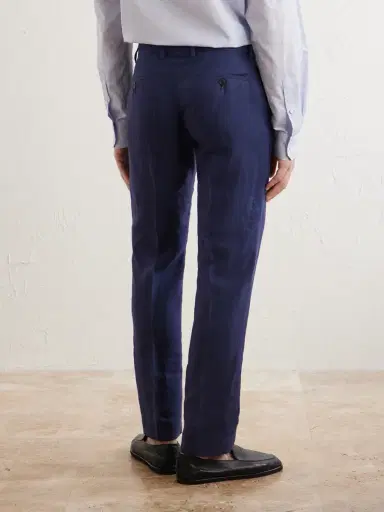 Sunspel Straight-Leg Pleated Linen Suit Trousers - Men | Thumbnail 4 Sunspel Straight-Leg Pleated Linen Suit Trousers - Men | Thumbnail 4