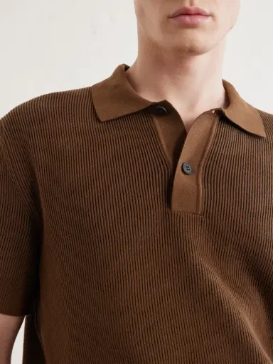 Sunspel Ribbed Cotton Polo-Shirt - Men | Thumbnail 5 Sunspel Ribbed Cotton Polo-Shirt - Men | Thumbnail 5
