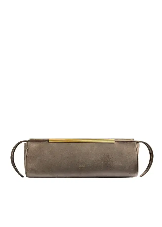 Khaite Donna Evening Clutch In Morning Dove Suede