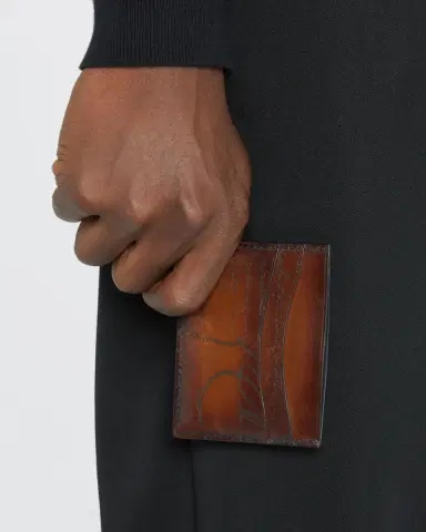 Berluti Men's Bambou Scritto Leather Card Case | Thumbnail 2 Berluti Men's Bambou Scritto Leather Card Case | Thumbnail 2