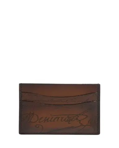 Berluti Men's Bambou Scritto Leather Card Case | Thumbnail 1 Berluti Men's Bambou Scritto Leather Card Case | Thumbnail 1
