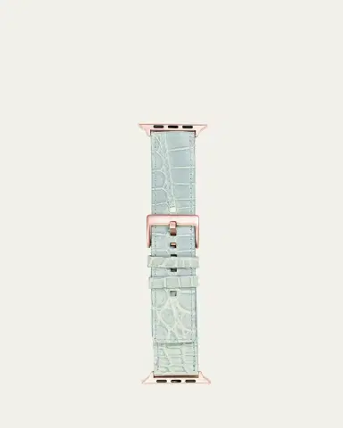 Abas Men's Apple Watch Alligator Watch Strap, Rose Gold Finish | Thumbnail 2 Abas Men's Apple Watch Alligator Watch Strap, Rose Gold Finish | Thumbnail 2