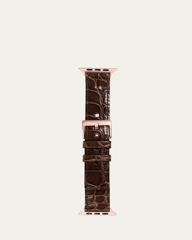 Abas Men's Apple Watch Alligator Watch Strap, Rose Gold Finish | Thumbnail 11 Abas Men's Apple Watch Alligator Watch Strap, Rose Gold Finish | Thumbnail 11