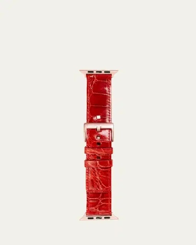 Abas Men's Apple Watch Alligator Watch Strap, Rose Gold Finish | Thumbnail 5 Abas Men's Apple Watch Alligator Watch Strap, Rose Gold Finish | Thumbnail 5