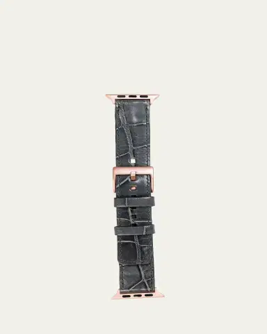 Abas Men's Apple Watch Alligator Watch Strap, Rose Gold Finish | Thumbnail 6 Abas Men's Apple Watch Alligator Watch Strap, Rose Gold Finish | Thumbnail 6