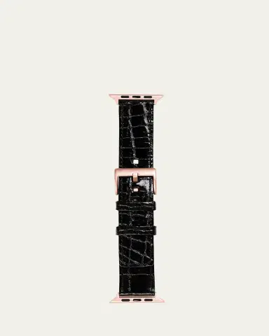 Abas Men's Apple Watch Alligator Watch Strap, Rose Gold Finish | Thumbnail 7 Abas Men's Apple Watch Alligator Watch Strap, Rose Gold Finish | Thumbnail 7