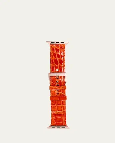 Abas Men's Apple Watch Alligator Watch Strap, Rose Gold Finish | Thumbnail 9 Abas Men's Apple Watch Alligator Watch Strap, Rose Gold Finish | Thumbnail 9