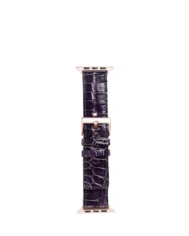 Abas Men's Apple Watch Alligator Watch Strap, Rose Gold Finish | Thumbnail 1 Abas Men's Apple Watch Alligator Watch Strap, Rose Gold Finish | Thumbnail 1