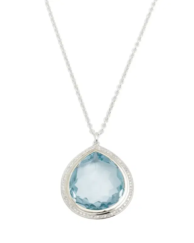 Large Teardrop Pendant Necklace in with Diamonds Large Teardrop Pendant Necklace in with Diamonds