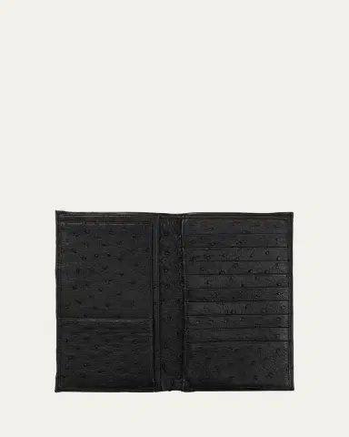 Abas Men's Matte Ostrich Leather Coat Wallet | Thumbnail 4 Abas Men's Matte Ostrich Leather Coat Wallet | Thumbnail 4