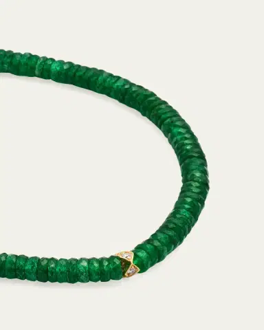 Sydney Evan 4mm Diamond Eternity Rondelle on Green Aventurine Wheel Bead Bracelet | Thumbnail 3 Sydney Evan 4mm Diamond Eternity Rondelle on Green Aventurine Wheel Bead Bracelet | Thumbnail 3