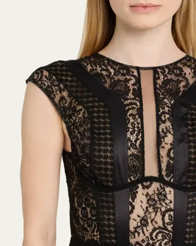 Livy Macy Cap-Sleeve Lace & Satin Bodysuit | Thumbnail 4 Livy Macy Cap-Sleeve Lace & Satin Bodysuit | Thumbnail 4