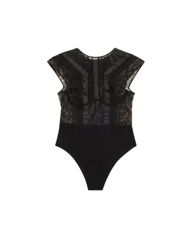 Livy Macy Cap-Sleeve Lace & Satin Bodysuit | Thumbnail 1 Livy Macy Cap-Sleeve Lace & Satin Bodysuit | Thumbnail 1