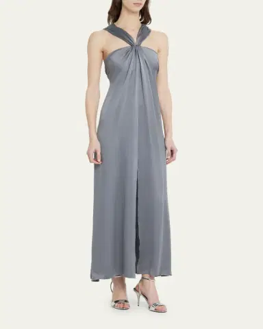 Giorgio Armani Gathered Halter Silk Gown | Thumbnail 4 Giorgio Armani Gathered Halter Silk Gown | Thumbnail 4