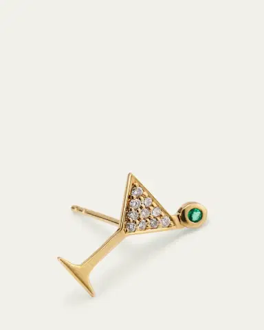 Sydney Evan 14K Yellow Gold Small Martini Glass Diamond Stud Earrings | Thumbnail 3 Sydney Evan 14K Yellow Gold Small Martini Glass Diamond Stud Earrings | Thumbnail 3