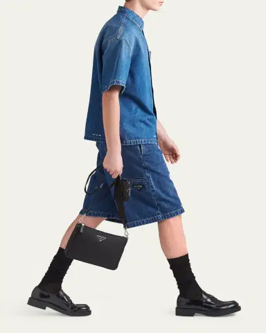 Prada Men's Nylon Crossbody Bag | Thumbnail 5 Prada Men's Nylon Crossbody Bag | Thumbnail 5