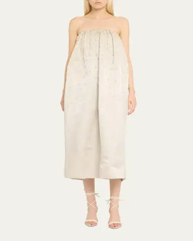 Adam Lippes Brynn Pearly Strapless Silk Dress | Thumbnail 2 Adam Lippes Brynn Pearly Strapless Silk Dress | Thumbnail 2
