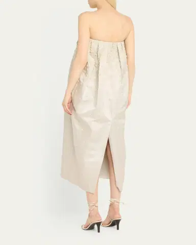 Adam Lippes Brynn Pearly Strapless Silk Dress | Thumbnail 3 Adam Lippes Brynn Pearly Strapless Silk Dress | Thumbnail 3