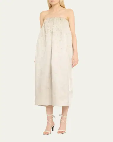 Adam Lippes Brynn Pearly Strapless Silk Dress | Thumbnail 4 Adam Lippes Brynn Pearly Strapless Silk Dress | Thumbnail 4