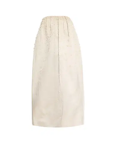 Adam Lippes Brynn Pearly Strapless Silk Dress | Thumbnail 1 Adam Lippes Brynn Pearly Strapless Silk Dress | Thumbnail 1
