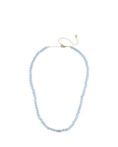 Sydney Evan 14K Diamond Bezel Rondelle Choker with Aquamarine Beads | Thumbnail 1 Sydney Evan 14K Diamond Bezel Rondelle Choker with Aquamarine Beads | Thumbnail 1