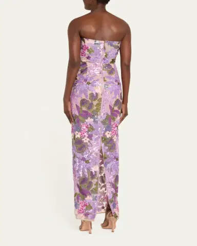 Bronx and Banco Dahlia Strapless Floral-Embroidered Sequin Gown | Thumbnail 3 Bronx and Banco Dahlia Strapless Floral-Embroidered Sequin Gown | Thumbnail 3