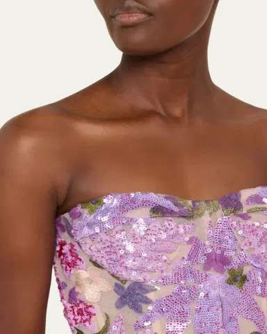 Bronx and Banco Dahlia Strapless Floral-Embroidered Sequin Gown | Thumbnail 5 Bronx and Banco Dahlia Strapless Floral-Embroidered Sequin Gown | Thumbnail 5