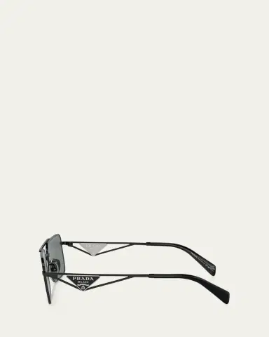 Prada Polarized Steel Rectangular Sunglasses | Thumbnail 3 Prada Polarized Steel Rectangular Sunglasses | Thumbnail 3