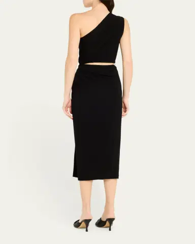 Bottega Veneta One-Shoulder Crepe Viscose Jersey Buckled Dress | Thumbnail 3 Bottega Veneta One-Shoulder Crepe Viscose Jersey Buckled Dress | Thumbnail 3