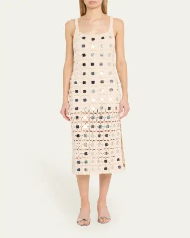 Toccin Clementine Crochet Mirror Tank Midi Dress | Thumbnail 2 Toccin Clementine Crochet Mirror Tank Midi Dress | Thumbnail 2