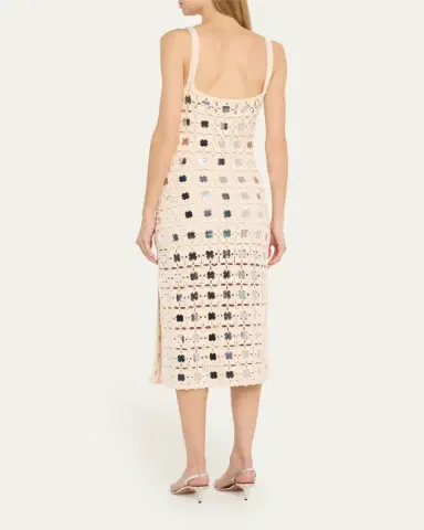Toccin Clementine Crochet Mirror Tank Midi Dress | Thumbnail 3 Toccin Clementine Crochet Mirror Tank Midi Dress | Thumbnail 3