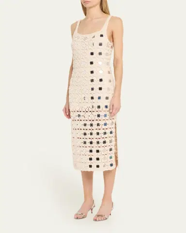 Toccin Clementine Crochet Mirror Tank Midi Dress | Thumbnail 4 Toccin Clementine Crochet Mirror Tank Midi Dress | Thumbnail 4