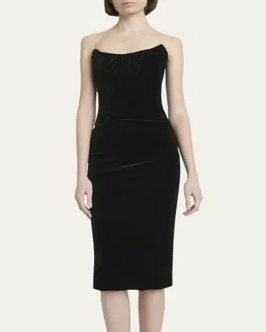 Dolce & Gabbana Strapless Velvet Corset Dress | Thumbnail 4 Dolce & Gabbana Strapless Velvet Corset Dress | Thumbnail 4