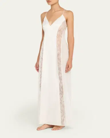Livy Amy Lace-Inset Silk Satin Maxi Babydoll | Thumbnail 4 Livy Amy Lace-Inset Silk Satin Maxi Babydoll | Thumbnail 4
