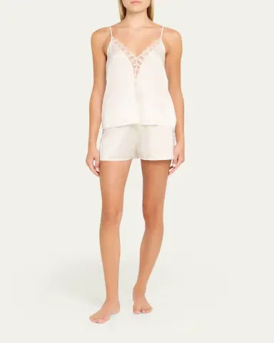 Livy Murmure Plunging Lace-Trim Silk Satin Top | Thumbnail 2 Livy Murmure Plunging Lace-Trim Silk Satin Top | Thumbnail 2