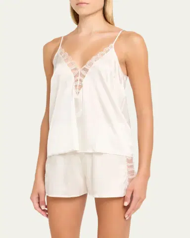 Livy Murmure Plunging Lace-Trim Silk Satin Top | Thumbnail 4 Livy Murmure Plunging Lace-Trim Silk Satin Top | Thumbnail 4