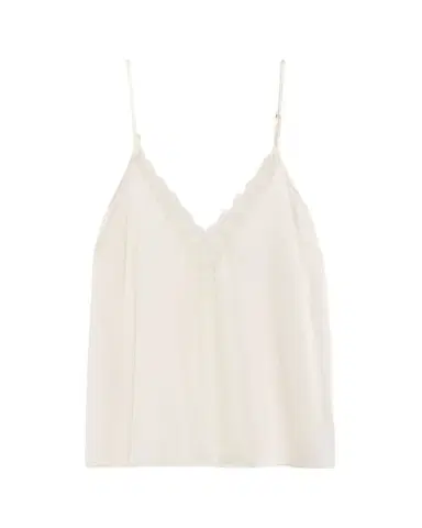 Livy Murmure Plunging Lace-Trim Silk Satin Top | Thumbnail 1 Livy Murmure Plunging Lace-Trim Silk Satin Top | Thumbnail 1