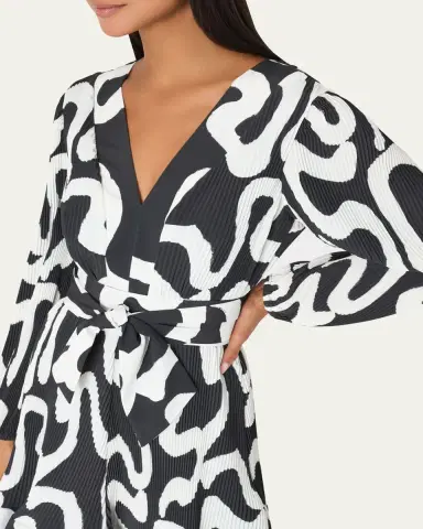 Milly Liv Pleated Ink Swirl Mini Dress | Thumbnail 5 Milly Liv Pleated Ink Swirl Mini Dress | Thumbnail 5