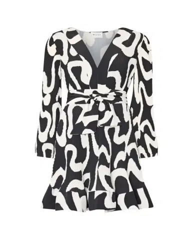 Milly Liv Pleated Ink Swirl Mini Dress | Thumbnail 1 Milly Liv Pleated Ink Swirl Mini Dress | Thumbnail 1