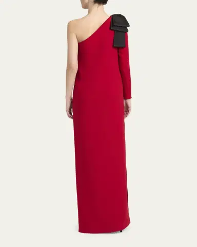 Valentino Garavani Bow One-Shoulder Silk Crepe Column Gown | Thumbnail 3 Valentino Garavani Bow One-Shoulder Silk Crepe Column Gown | Thumbnail 3
