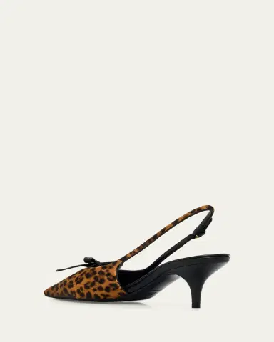 Miu Miu 55mm Leopard Calf Hair Bow Slingback Pumps | Thumbnail 4 Miu Miu 55mm Leopard Calf Hair Bow Slingback Pumps | Thumbnail 4