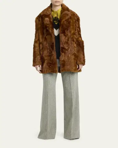 Valentino Garavani Lamb Shearling Open Coat | Thumbnail 2 Valentino Garavani Lamb Shearling Open Coat | Thumbnail 2