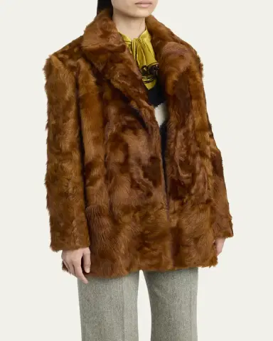 Valentino Garavani Lamb Shearling Open Coat | Thumbnail 4 Valentino Garavani Lamb Shearling Open Coat | Thumbnail 4