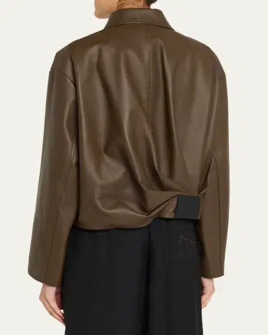 Loewe Leather Draped Bomber Jacket | Thumbnail 3 Loewe Leather Draped Bomber Jacket | Thumbnail 3