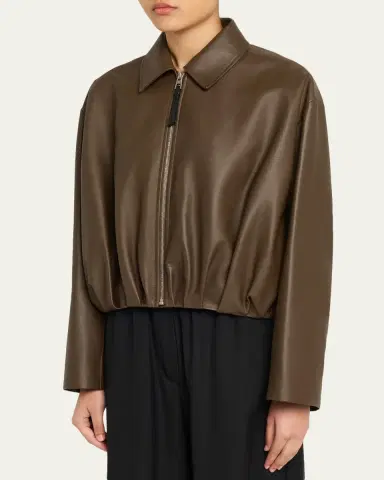 Loewe Leather Draped Bomber Jacket | Thumbnail 4 Loewe Leather Draped Bomber Jacket | Thumbnail 4