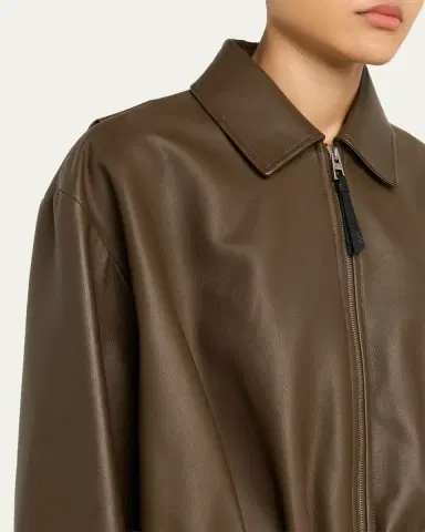 Loewe Leather Draped Bomber Jacket | Thumbnail 5 Loewe Leather Draped Bomber Jacket | Thumbnail 5