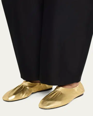 Alaïa Metallic Laminated Leather Ballerina Flats | Thumbnail 2 Alaïa Metallic Laminated Leather Ballerina Flats | Thumbnail 2