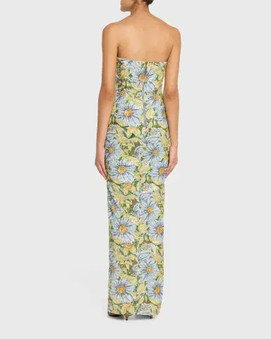 Bronx and Banco Veronica Strapless Floral Sequin Column Gown | Thumbnail 2 Bronx and Banco Veronica Strapless Floral Sequin Column Gown | Thumbnail 2