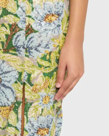 Bronx and Banco Veronica Strapless Floral Sequin Column Gown | Thumbnail 4 Bronx and Banco Veronica Strapless Floral Sequin Column Gown | Thumbnail 4